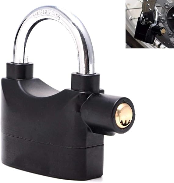 Braslu Cadeado com Alarme Sirene 110dB Antifurto Moto