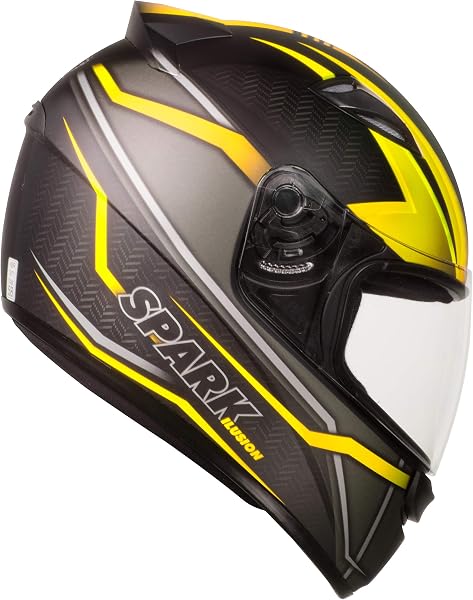 Capacete EBF New Spark Ilusion 56 Preto Fosco/Amarelo