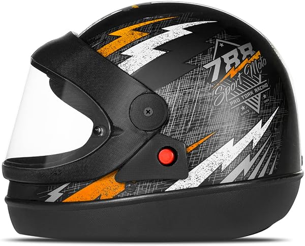 Capacete Fechado Pro Tork Super Sport Moto Preto Laranja