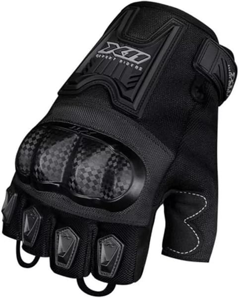 Luva Motociclista X11 Blackout2 Meio Dedo Masculina Feminina