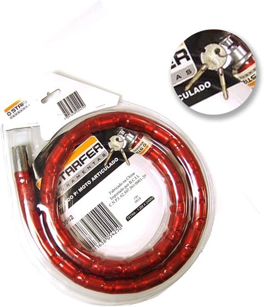 Starfer Cadeado Articulado para Moto Chave Tetra 1,2 m x 24 mm