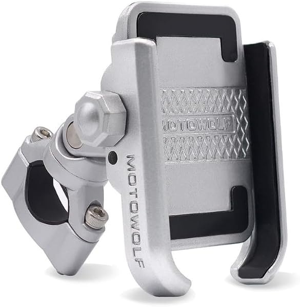 Suporte de Celular em Aluminio Motowolf para Moto Prata